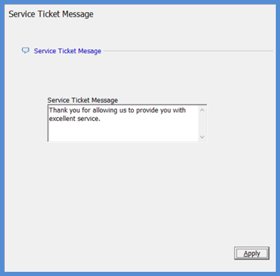 Service Ticket Message